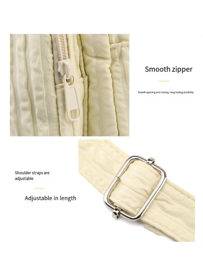 كيو زد حقيبة حفاضات كبيرة للبنات، حقيبة أم مبطنة من القطن، حقيبة حفاضات للأطفال، حقيبة سفر متعددة الوظائف للأمومة، حقيبة تخزين للسفر، حقيبة حمل حفاضات بدون دمية - Image 3