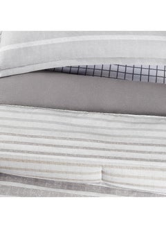 Serta SERTA Simply Clean Conrad Soft 7 Piece Stripe Bed in A Bag Complete Bedding Comforter Set with Sheets and Pillow Cases for All Season, Full, Charcoal  - Image 3