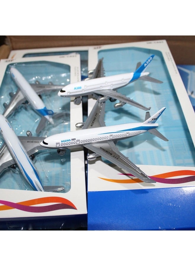 2-piece Simulated Aircraft Alloy Pull-back Airplane Model Toy Set, Boeing 777 and Airbus A380 - Image 2