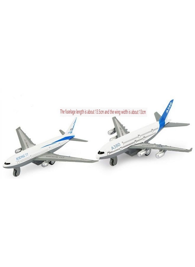 2-piece Simulated Aircraft Alloy Pull-back Airplane Model Toy Set, Boeing 777 and Airbus A380 - Image 4