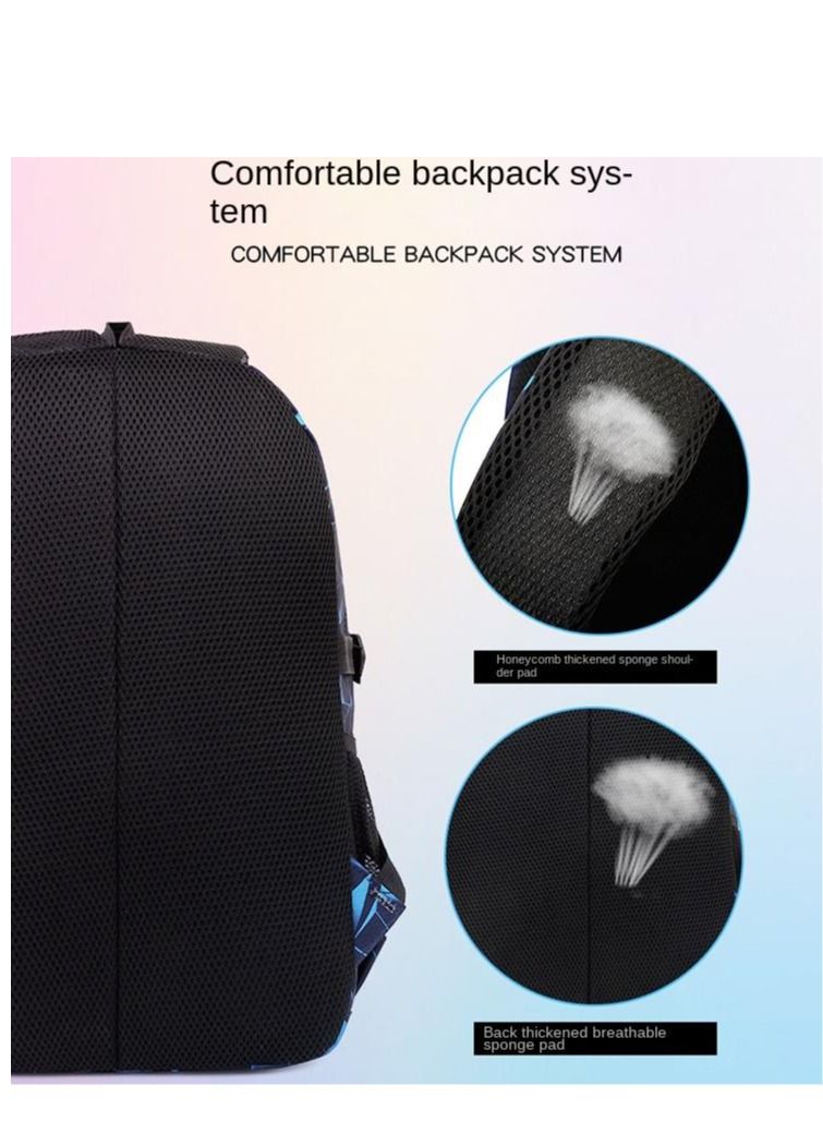 SPORT 3-Piece Printed Bag Set Blue/Black - Image 5