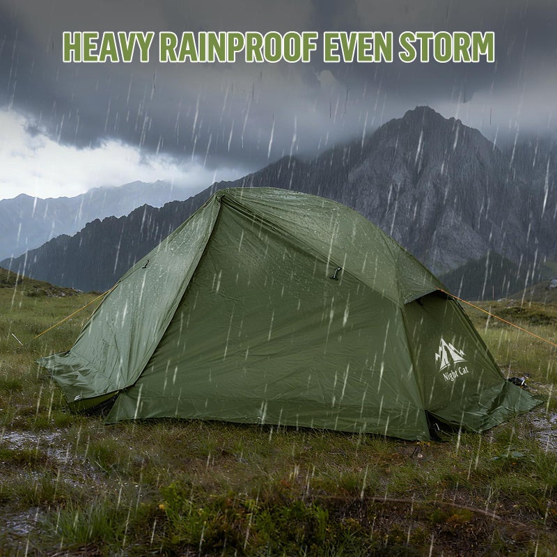 Night Cat 1-Person Camping Tent: Lightweight Waterproof Hiking Tent for Adult 87"x28" Cot Not Included - Image 5