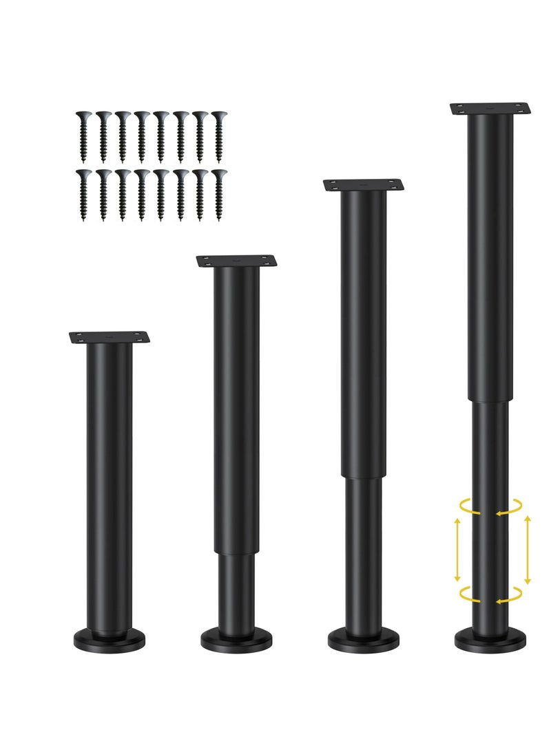 Generic Adjustable Height Bed Support Legs, Sofa Legs Adjustable Height Replacement Support Leg, Metal Adjustable Furniture Legs, 10-17 inch for Bed/Sofa/Cabinet/Couch/Dresser/Table (4 Pcs)  - Image 1