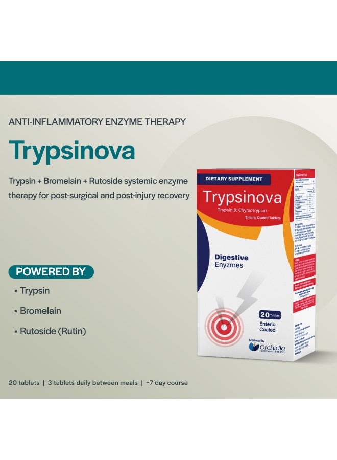 Orchidia Pharma Trypsinova – Advanced 5-Enzyme Blend for Faster Healing, Pain Relief & Anti-Inflammatory Support - Image 2
