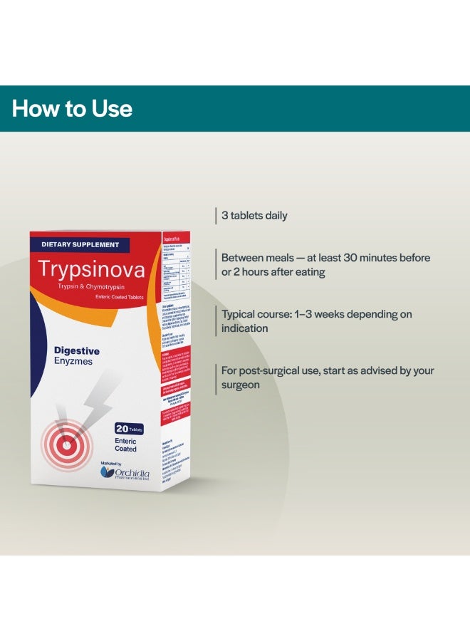 Orchidia Pharma Trypsinova – Advanced 5-Enzyme Blend for Faster Healing, Pain Relief & Anti-Inflammatory Support - Image 5