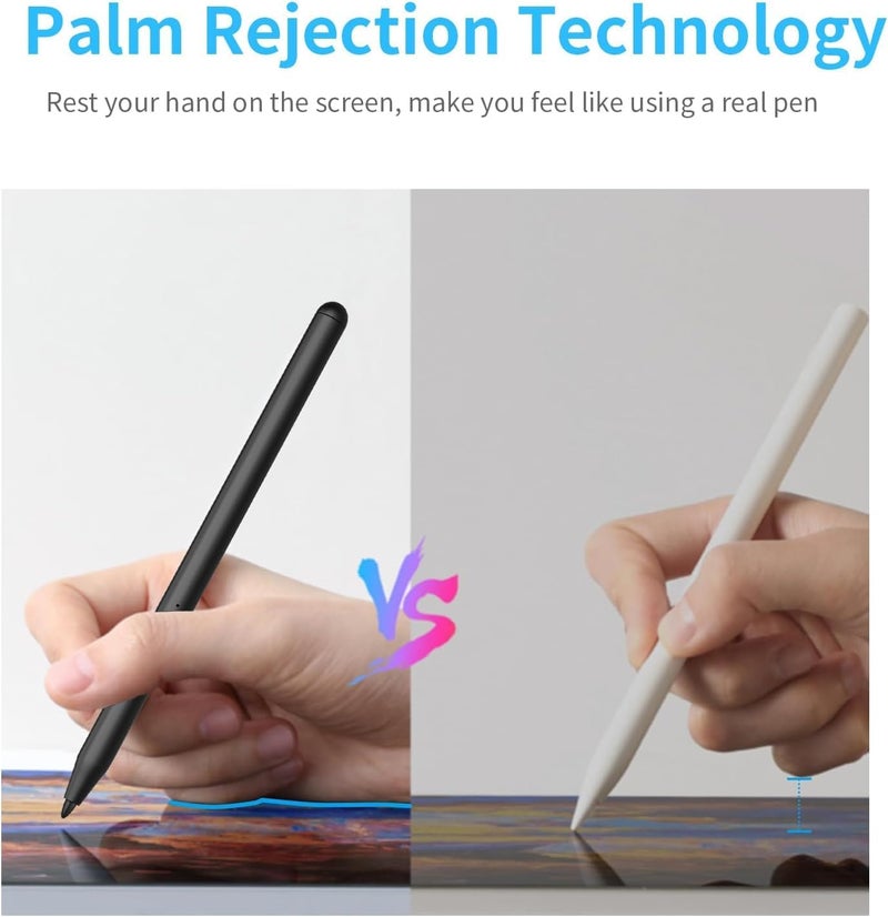 iafer Pen for Microsoft Surface Pro 10/9/8/X/7+/6/5/4/3/Surface 3, Surface Go 4/3/2/1, Surface Laptop/Studio/Book 4/3/2/1 with 4096 Pressure Sensitivity, Palm Rejection, Tilt Function (Charging Black) - Image 5