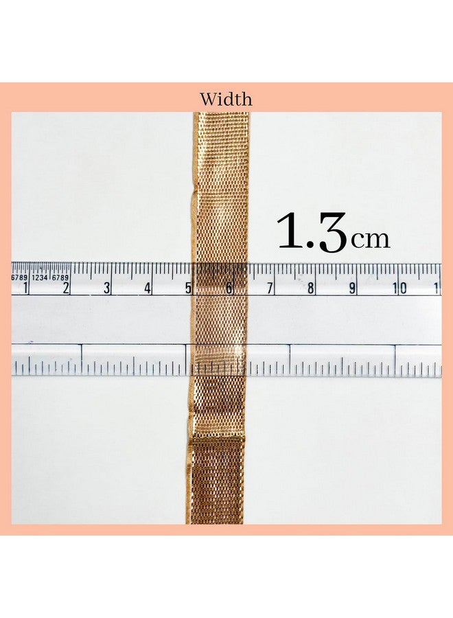 EmbroideryMaterial Gota Patti Laces and Borders for Saree, Dress, Piping, Dupatta, Kurta & Clothing Embellishment (110 Meter, 1.3CM), Rose Gold - Image 2