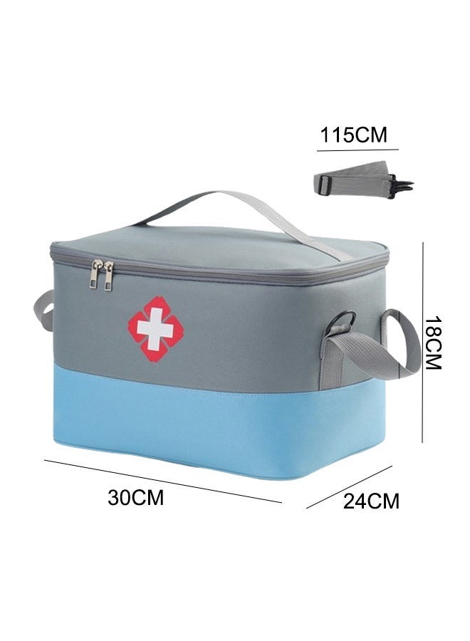 Rubvrenti First Aid Bag,Empty First Aid Bags,Travel Medicine Bag,Medicine Storage Bag,Medical Supplies Organizer,with Lockable Zippers and Shoulder Strap,for Home, Camping, Traveling, Car,30*24*18CM - Image 3