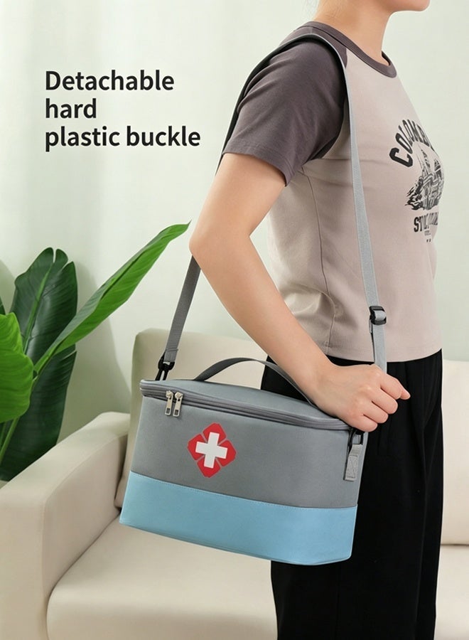 Rubvrenti First Aid Bag,Empty First Aid Bags,Travel Medicine Bag,Medicine Storage Bag,Medical Supplies Organizer,with Lockable Zippers and Shoulder Strap,for Home, Camping, Traveling, Car,30*24*18CM - Image 4