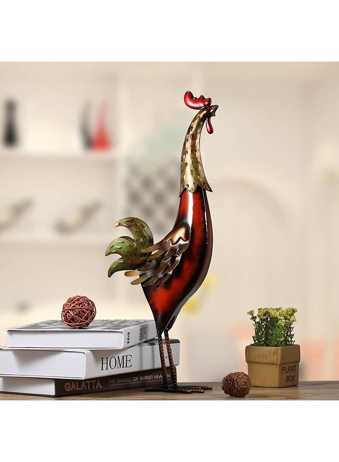 NIBEMINENT Decorative Hen Sculpture Red/Gold - Image 2