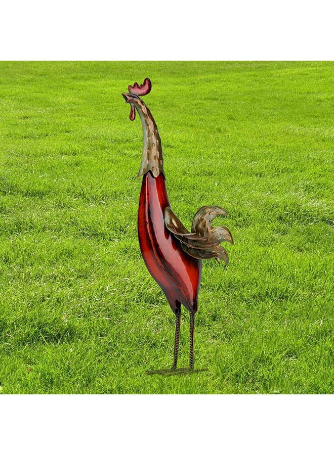 NIBEMINENT Decorative Hen Sculpture Red/Gold - Image 3