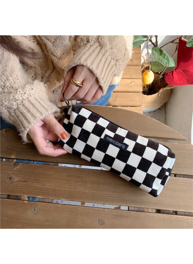 11271 Korean-style Corduroy Vintage Artistic Pencil Case Ins Japanese Student Canvas Cosmetic Bag Storage And Finishing Bag-Color:Haig - Image 1
