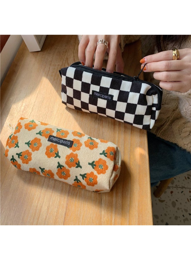 11271 Korean-style Corduroy Vintage Artistic Pencil Case Ins Japanese Student Canvas Cosmetic Bag Storage And Finishing Bag-Color:Haig - Image 5