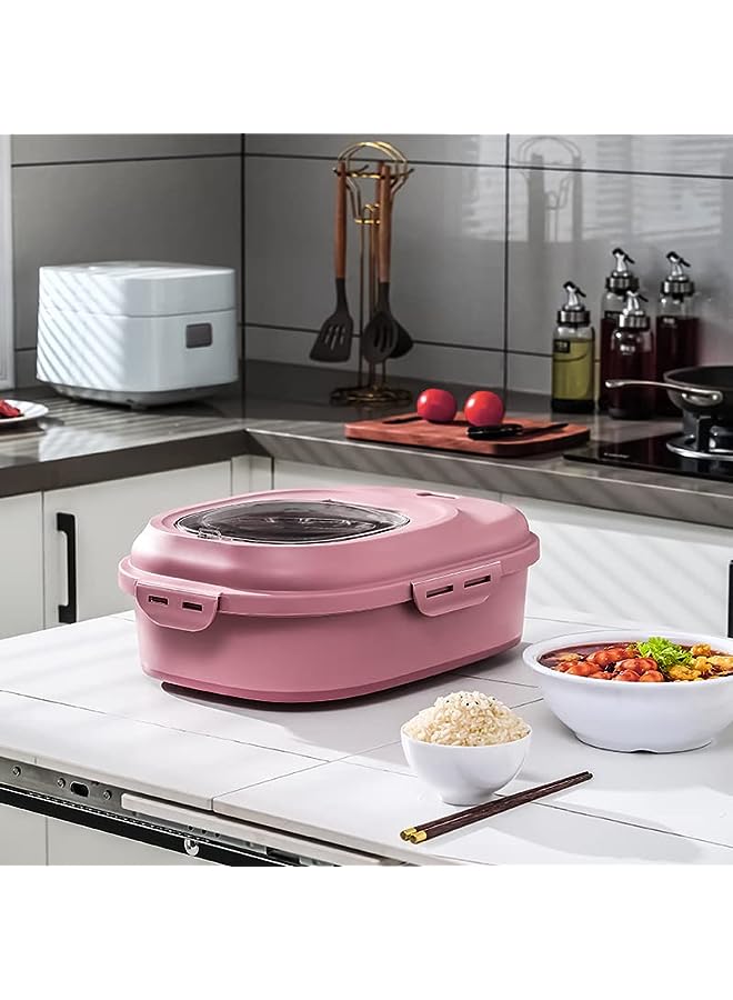 IAF M® Large Rice Storage Container, 20lb to 50lb Collapsible Dry Food Storage Bins with Flip Lid and Rolling Wheel, Pantry to Store Cereal Flour, Dog Cat Food Storage Container (Pink) - Image 3