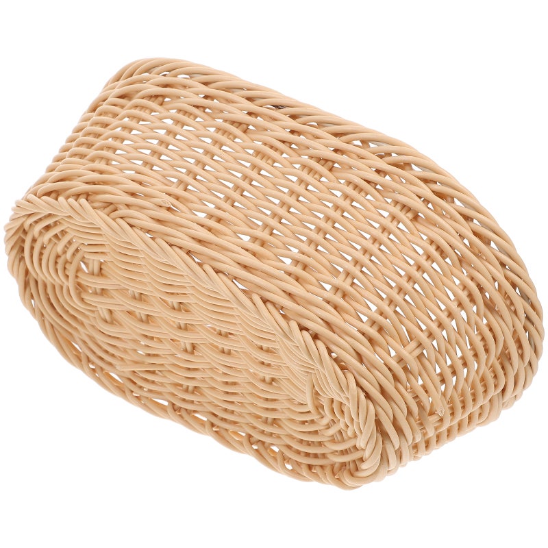 Portable Imitation Rattan Picnic Basket Fruit Storage Basket With Handle Handwoven Bread Container For Outdoor Events And Home Decor Photography Props - Image 4