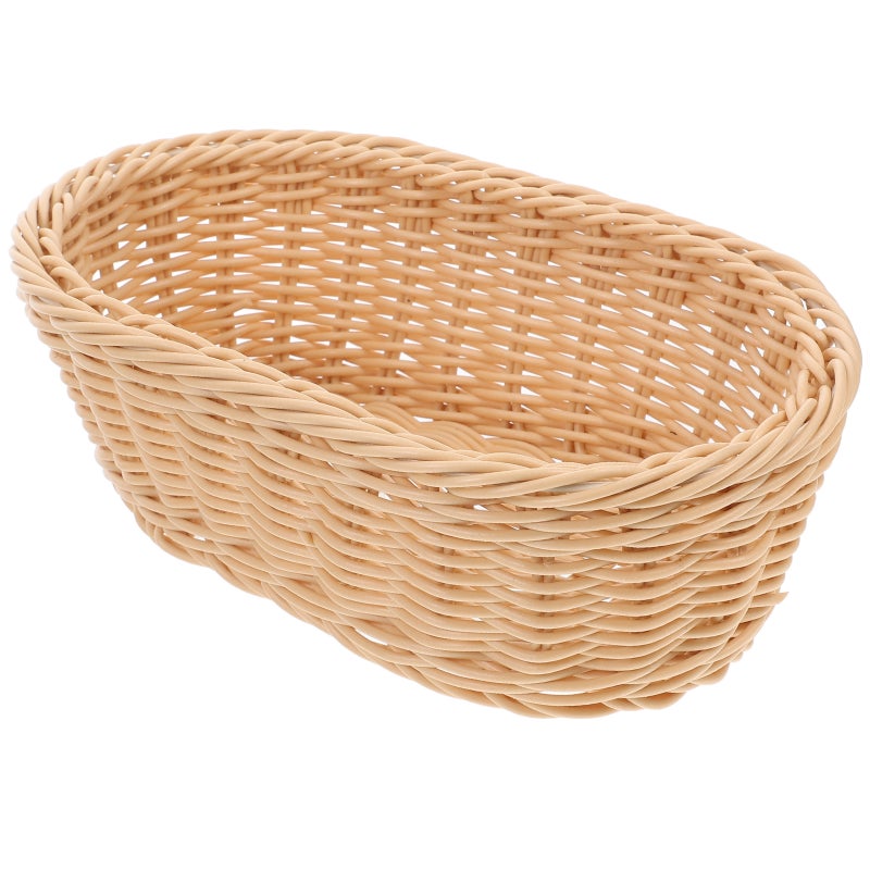 Portable Imitation Rattan Picnic Basket Fruit Storage Basket With Handle Handwoven Bread Container For Outdoor Events And Home Decor Photography Props - Image 5