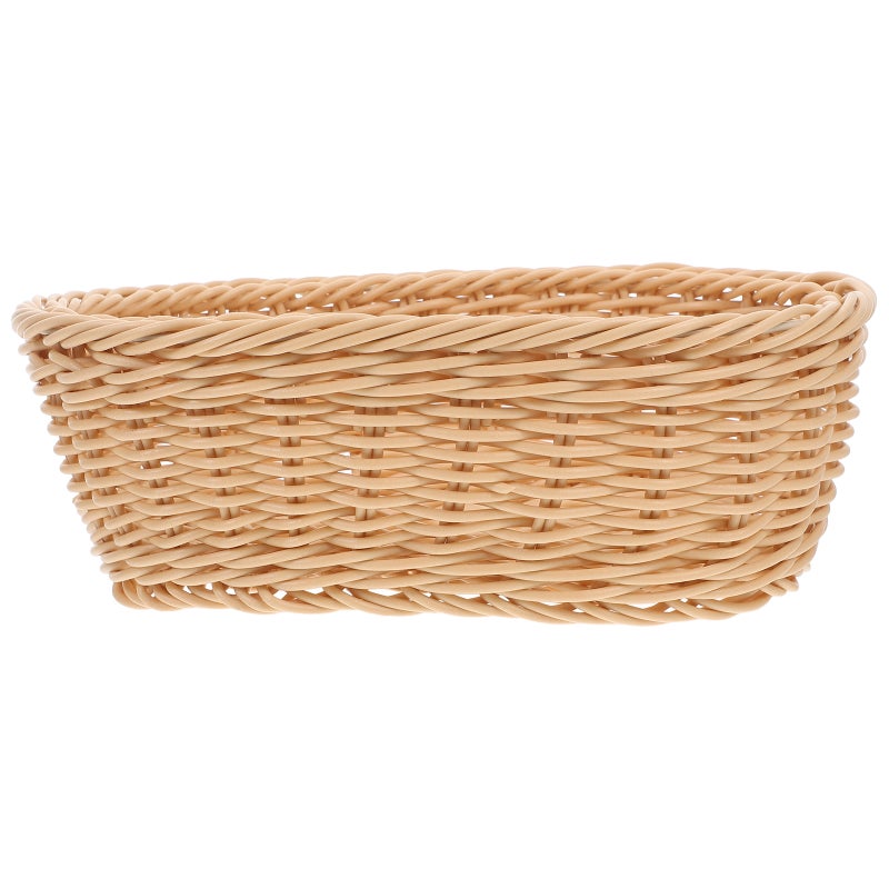 Portable Imitation Rattan Picnic Basket Fruit Storage Basket With Handle Handwoven Bread Container For Outdoor Events And Home Decor Photography Props - Image 1