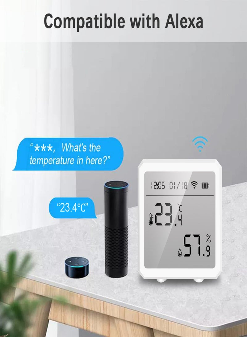 TUYA WiFi Thermometer Hygrometer Wireless Digital Indoor Temperature Gauge Humidity Monitor with Temperature -10℃-55℃ and Humidity 0%RH-100%RH Sensor for Home Greenhouse Basement Supports 2.4G WiFi - Image 2