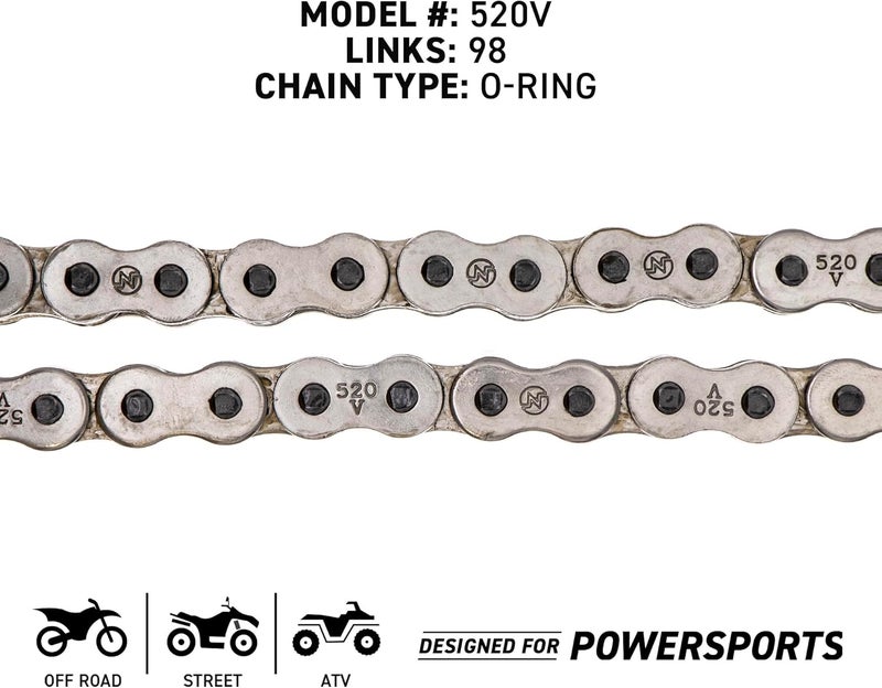 NICHE Drive Sprocket Chain Combo for Yamaha Raptor 700 YFZ450R Front 14 Rear 38 Tooth 520V O-Ring 98 Links - Image 3