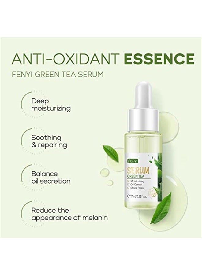 AKARY Green Tea Face Serum Moisturizing & Hyaluronic Acid Oil Control Skin Soothing Skincare Shrink Pores Serum, Natural Facial Serum for Skin Care Breakout Pimple Cutin Repair - Image 4