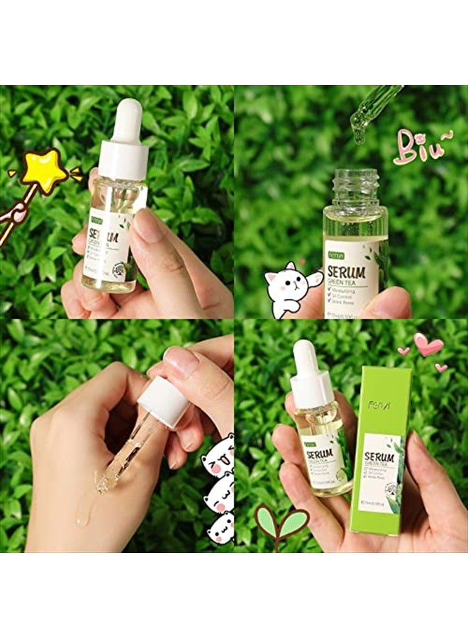 AKARY Green Tea Face Serum Moisturizing & Hyaluronic Acid Oil Control Skin Soothing Skincare Shrink Pores Serum, Natural Facial Serum for Skin Care Breakout Pimple Cutin Repair - Image 2