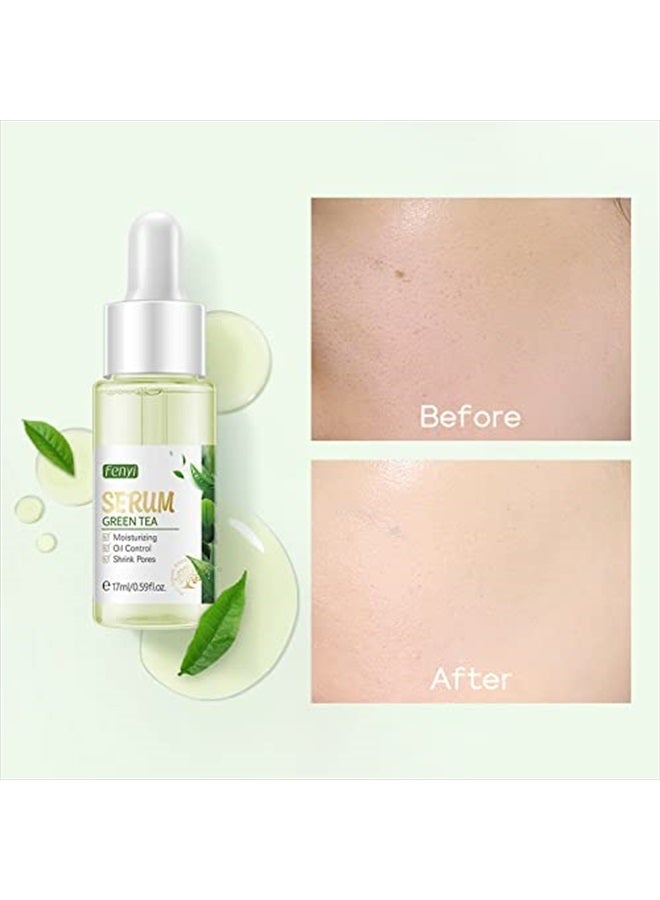 AKARY Green Tea Face Serum Moisturizing & Hyaluronic Acid Oil Control Skin Soothing Skincare Shrink Pores Serum, Natural Facial Serum for Skin Care Breakout Pimple Cutin Repair - Image 5