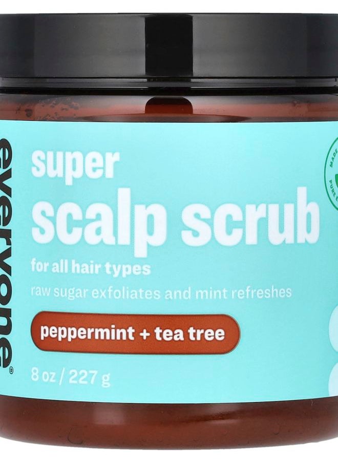 Everyone Super Scalp Scrub For All Hair Types Peppermint + Tea Tree 8 oz (227 g) 