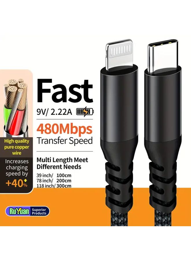 MFI Certified USB C to Lightning Fast Charging Cable 10ft for iPhone 14 13 12 Pro Max and iPad - Image 5
