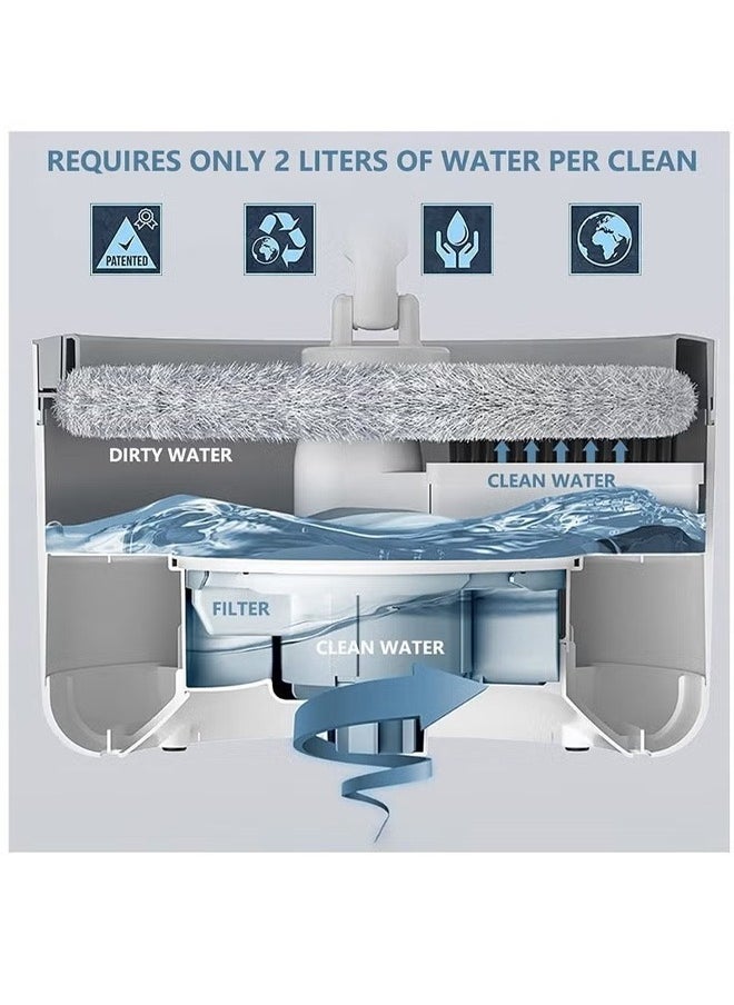 Cady One - 360 Degree Rotating Mop and Bucket Set Flat Design Self-separating Clean and Dirty Water with 4 Pieces of Microfiber and Extendable Handle Ideal for Cleaning All Kinds of Floors - Image 1
