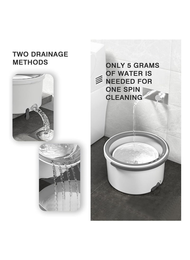 Cady One - 360 Degree Rotating Mop and Bucket Set Flat Design Self-separating Clean and Dirty Water with 4 Pieces of Microfiber and Extendable Handle Ideal for Cleaning All Kinds of Floors - Image 1