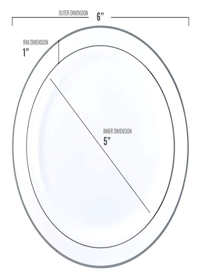 كايا أطباق معجنات كايا الأنيقة ذات الحواف الفضية والذهبية للاستخدام مرة واحدة - 6 بوصات (عبوة من 10 أطباق) - أطباق حلويات بلاستيكية فاخرة للحفلات وحفلات الزفاف والمناسبات - Image 5
