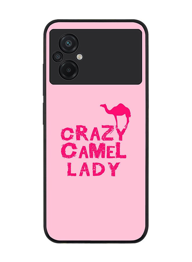 Stylizedd Rugged Black edge case for Xiaomi Poco M5 Slim fit Soft Case Flexible Rubber Edges Anti Drop TPU Gel Thin Cover - Crazy Camel Lady - Image 1