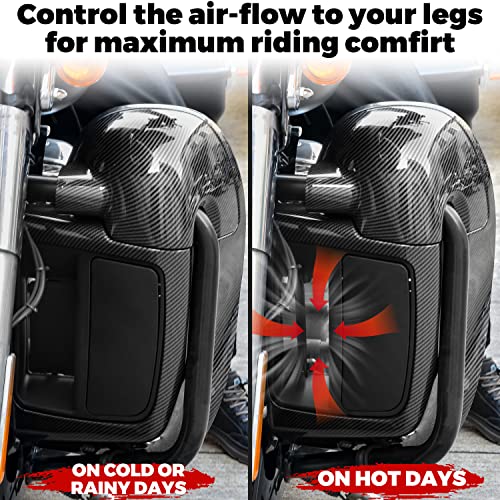 VEISUTOR Carbon Fiber Pattern Lower Vented Leg Fairings with Glove Boxes for Harley Touring Street Glide Electra Glide Road King Glide 2014-2023 Accessories - Image 3