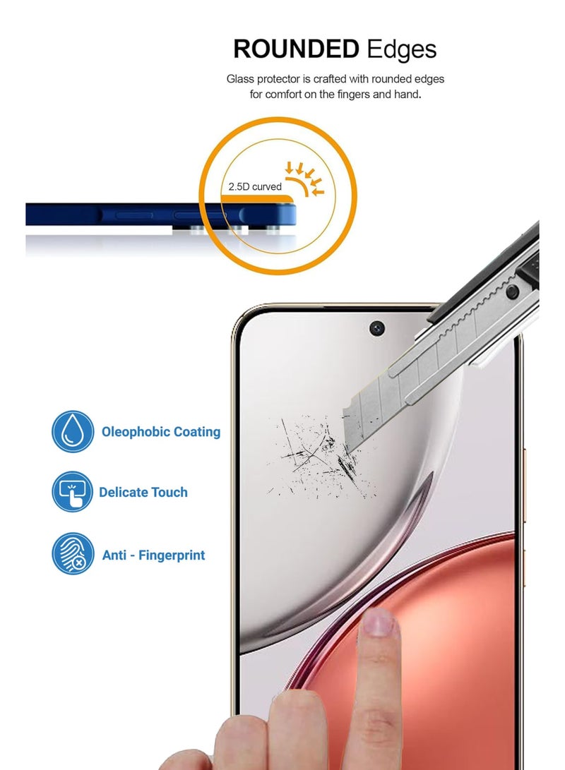 For Honor X9d - Combo Pack Tempered Glass Screen Protector - Delicate Touch , Higher Transparency , Easy to Install ,Anti-scratch and Bubble-free Screen Protector - Black - Image 4