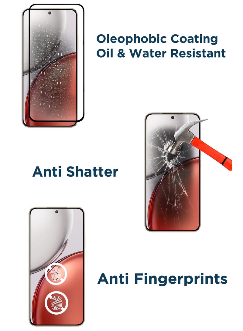 For Honor X9d - Combo Pack Tempered Glass Screen Protector - Delicate Touch , Higher Transparency , Easy to Install ,Anti-scratch and Bubble-free Screen Protector - Black - Image 3