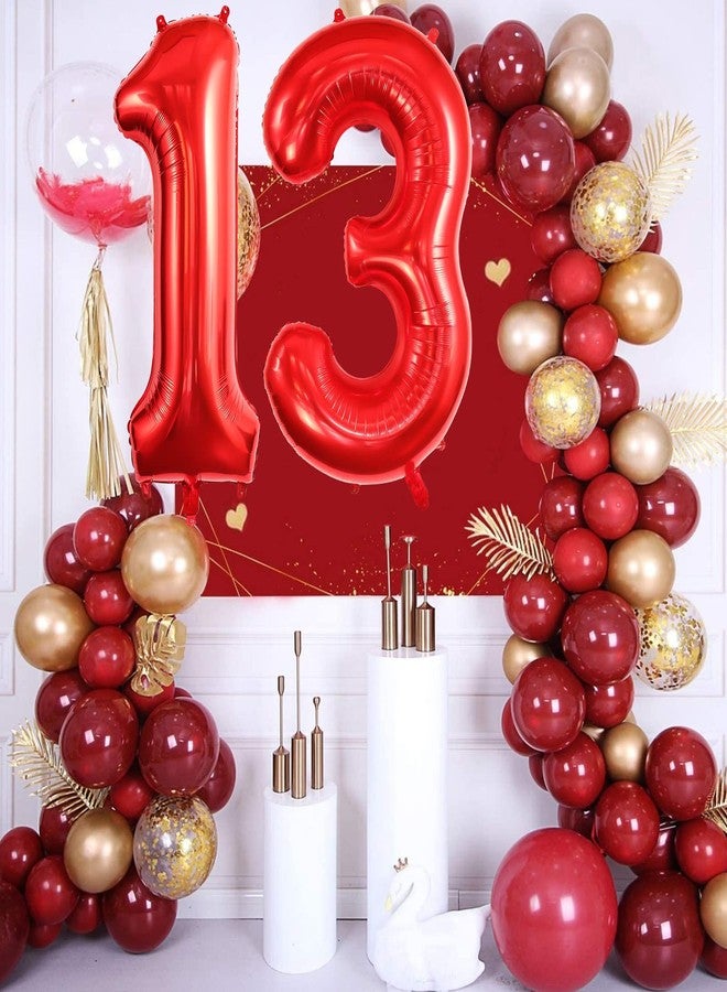 TOTAFAM Red 13 Balloon Numbers, Large 13 or 31 Foil Balloons, Big Number Balloons 40 Inch for 13th / 31st Birthday Party and Anniversary Events Decorations - Image 4