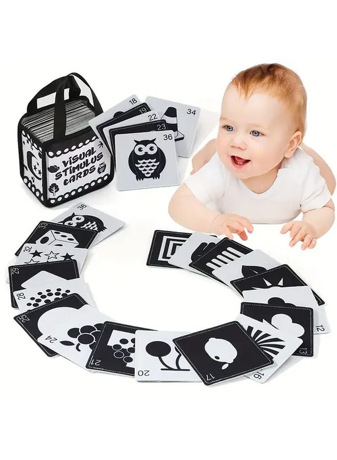 Black White Handkerchief Cards Early Learning Visual Development Sensory Toy Gift - Image 5