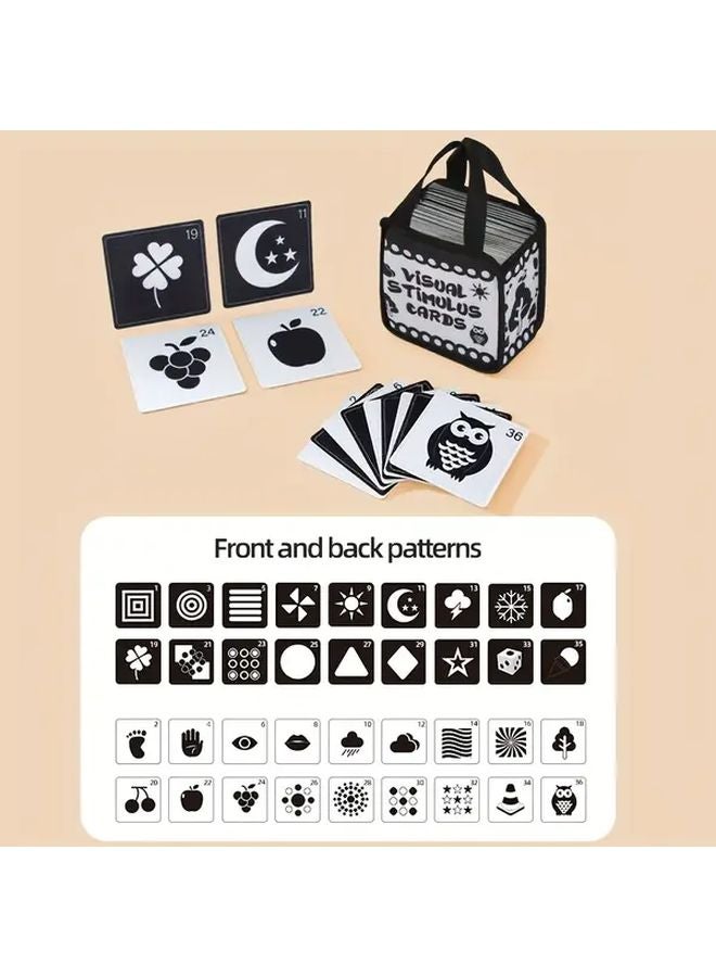 Black White Handkerchief Cards Early Learning Visual Development Sensory Toy Gift - Image 1