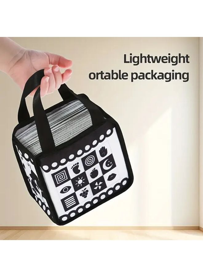 Black White Handkerchief Cards Early Learning Visual Development Sensory Toy Gift - Image 4