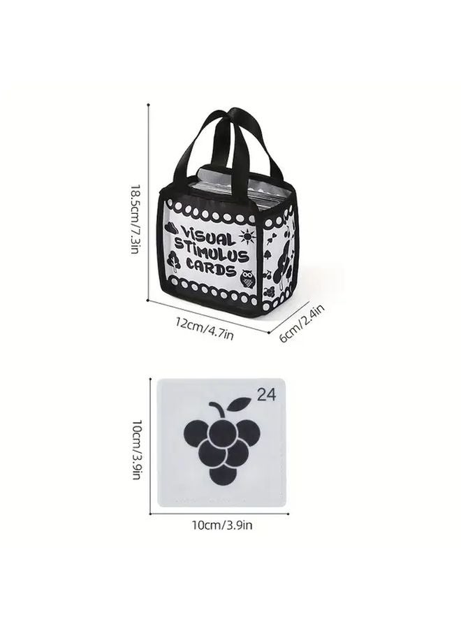 Black White Handkerchief Cards Early Learning Visual Development Sensory Toy Gift - Image 3