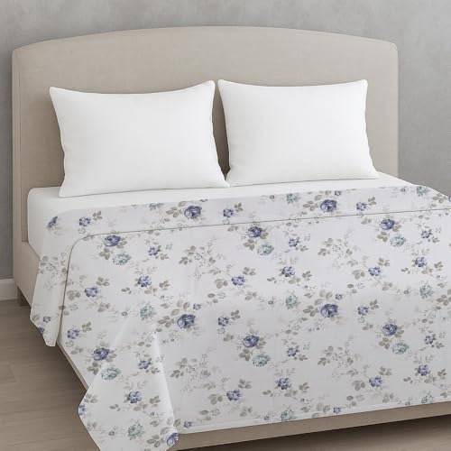 LINENWALAS Luxury Reversible Cotton Dohar Double Bed | 300 TC | 3-Layered AC Blanket with 250 GSM Cotton Filling | Ultra-Soft, Lightweight | Summer Throw Blanket (90x100 Inches, Blue Sapphire) - Image 1