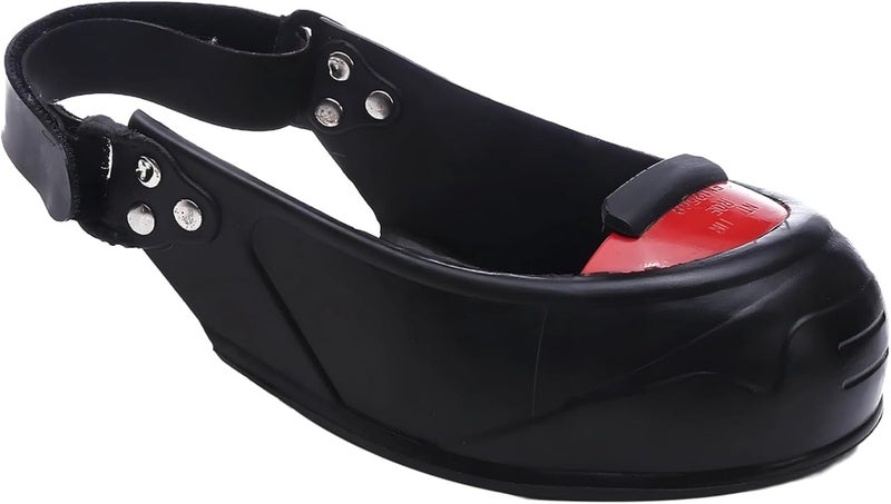Steel Toe Overshoes, Heavy Duty Rubber Work Shoe Covers, Aluminum Alloy Safety Toe Caps Visitor Protection Boots with Anti Slip Sole, Impact Resistant Industrial Safety Footwear - Image 1