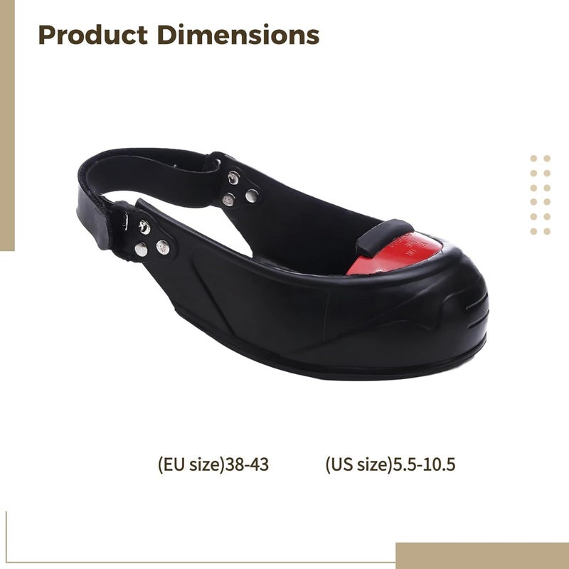 Steel Toe Overshoes, Heavy Duty Rubber Work Shoe Covers, Aluminum Alloy Safety Toe Caps Visitor Protection Boots with Anti Slip Sole, Impact Resistant Industrial Safety Footwear - Image 4