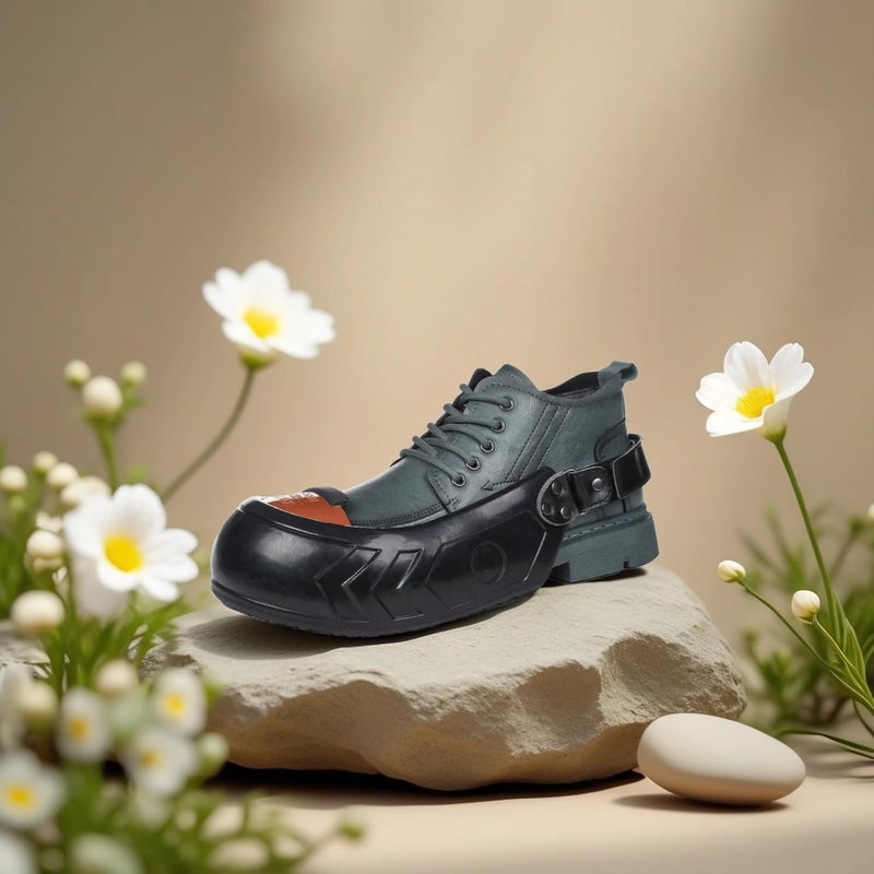 Steel Toe Overshoes, Heavy Duty Rubber Work Shoe Covers, Aluminum Alloy Safety Toe Caps Visitor Protection Boots with Anti Slip Sole, Impact Resistant Industrial Safety Footwear - Image 3
