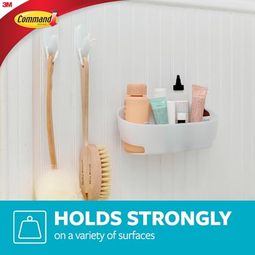Command Bathroom Accessories, 5 Piece Bathroom Organizer Set - 1 Shower Caddy, 1 Soap Dish, 1 Toothbrush Holder, 2 Hooks with Water Resistant Command Strips - Image 4