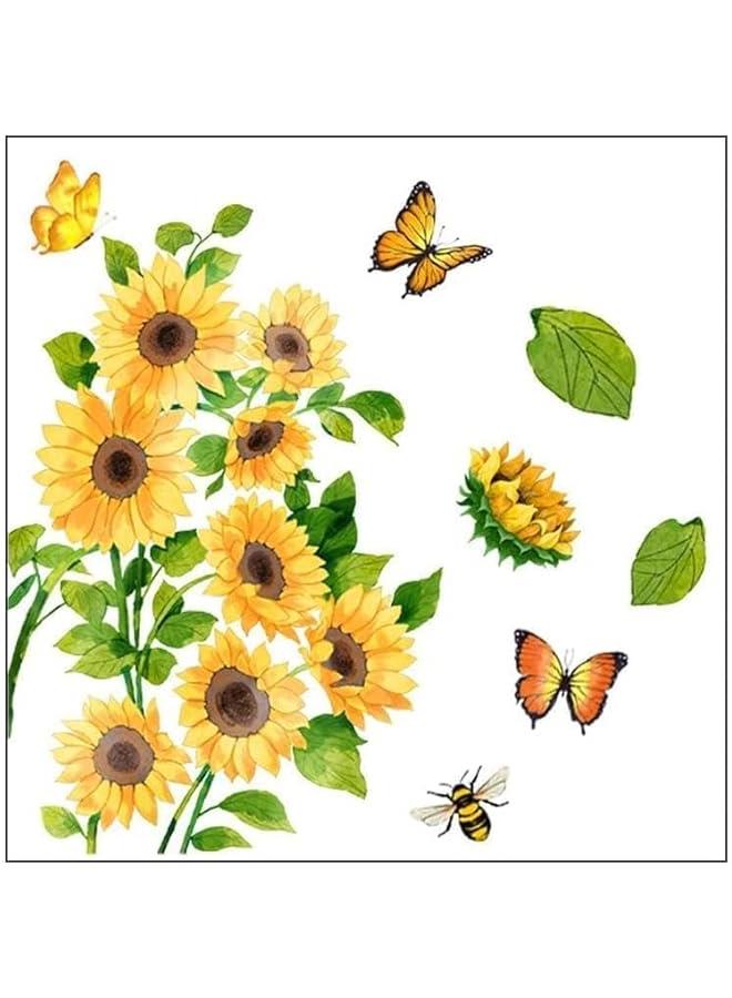 Sunflower Bathroom Toilet Sticker Self-Adhesive Waterproof PVC Wall Murals Yellow Floral Toilet Lid Decals Sticker Home Art Decor DIY Removable Waterproof Toilet Sticker, Toilet Lid Decals - Image 3
