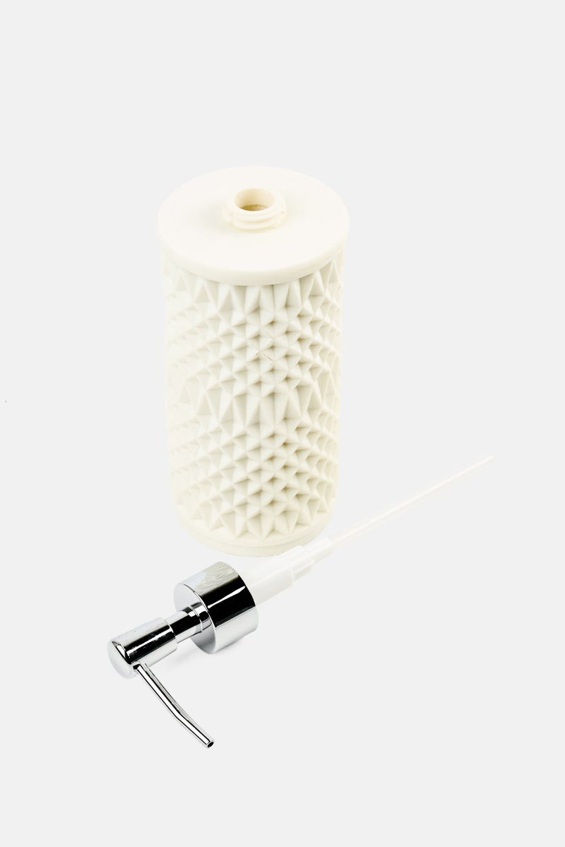 AMG Ceramic Waffle Weave Lotion Dispenser Pumps, White  - Image 2