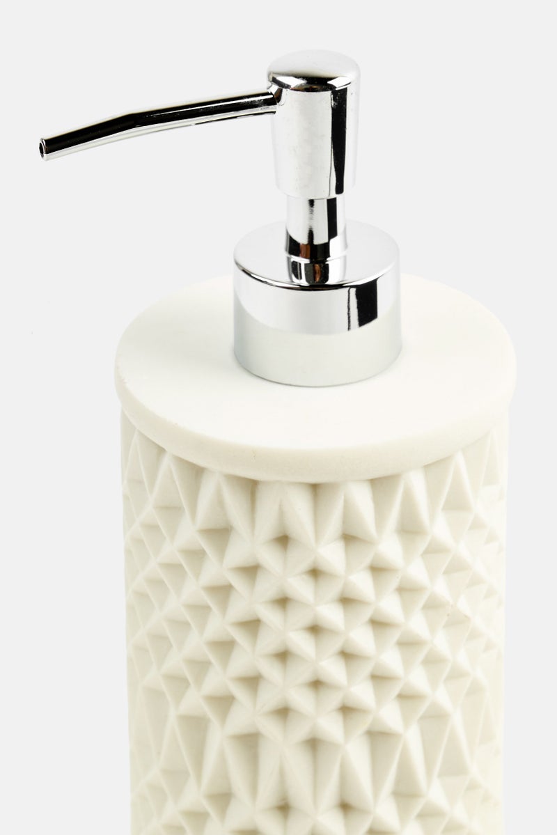 AMG Ceramic Waffle Weave Lotion Dispenser Pumps, White - Image 3