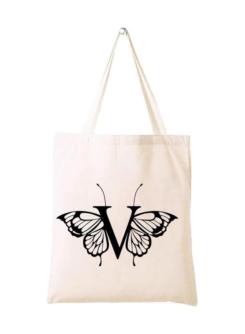 PRINTSHOP4ME Monogrammed Cotton Tote-Ideal For Sustainable Travel-Perfect For Reusable Grocery And Travel Bag-Tote Bags For Women - Image 1
