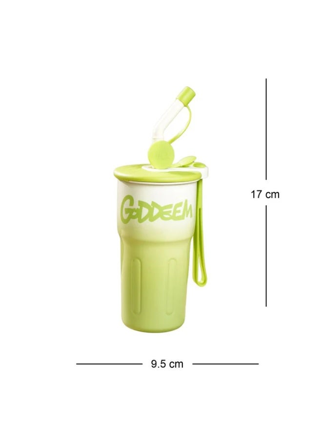 LITTLE SURPRISE BOX Green Ombre Shaded Stainless Steel  Tumbler Water Bottle, 550ml  - Image 5